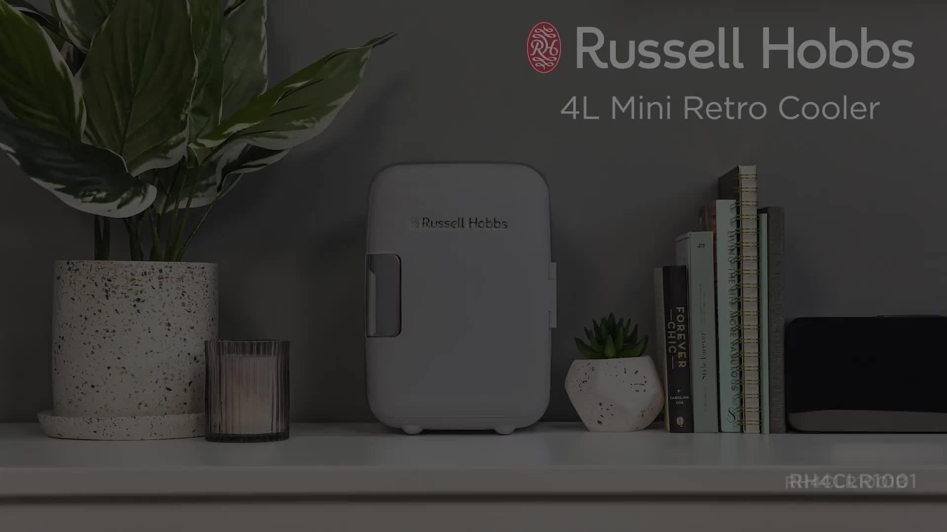 Image thumbnail 8 of 8 of Russell Hobbs RH4CLR1001 4L Mini Compact Cooler for Drinks and Cosmetics, Retro Style, White &amp; Chrome