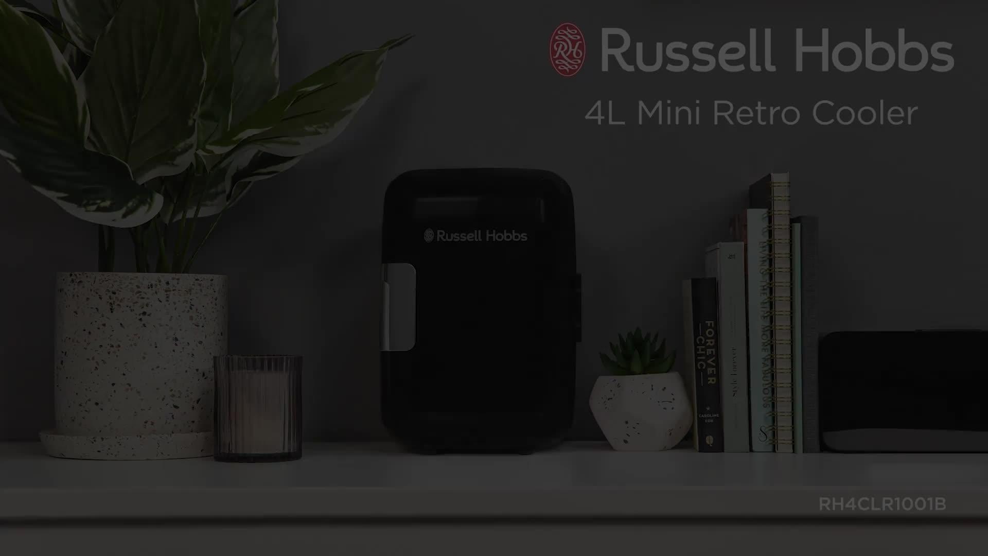 Image thumbnail 8 of 8 of Russell Hobbs RH4CLR1001B 4L Mini Compact Cooler for Drinks and Cosmetics, Retro Style, Black &amp; Chrome