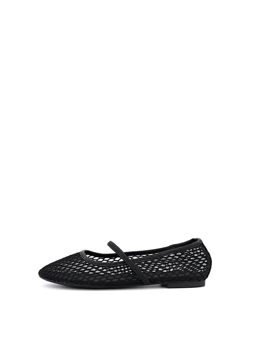 Image thumbnail 6 of 6 of V by Very Mesh Round Toe Ballerina Shoes - Black