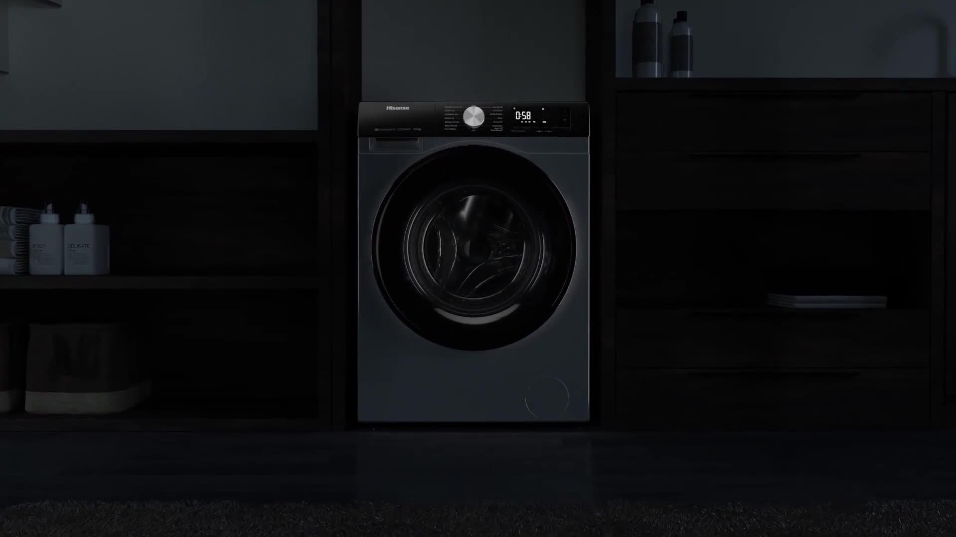 Image thumbnail 8 of 8 of Hisense 3S Series WD3S8043BB3 WiFi-enabled 8kg Wash, 5kg Dry,&nbsp;1400 Spin Washer Dryer&nbsp;- Black