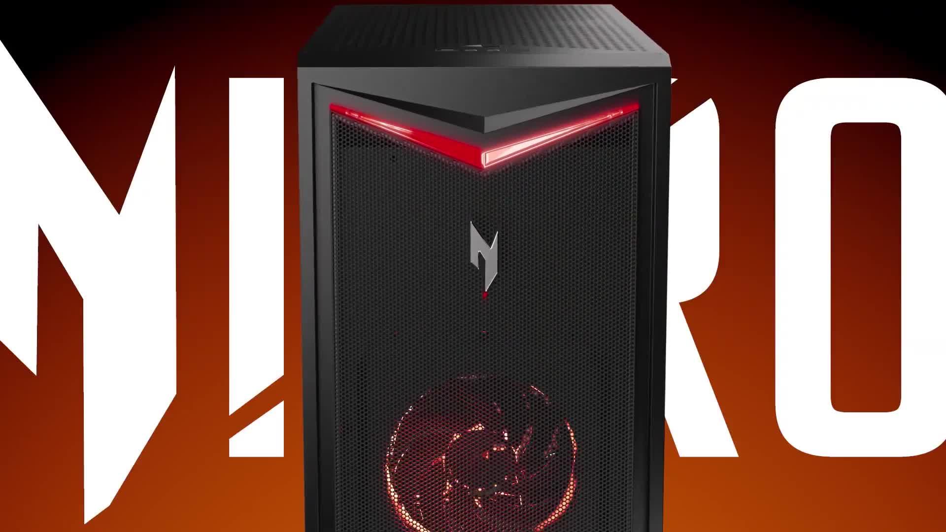Image thumbnail 8 of 8 of Acer Nitro 70 Gaming Desktop - GeForce RTX 4070 Super, AMD Ryzen 7, 16GB RAM, 1TB HDD + 512GB SSD - Black