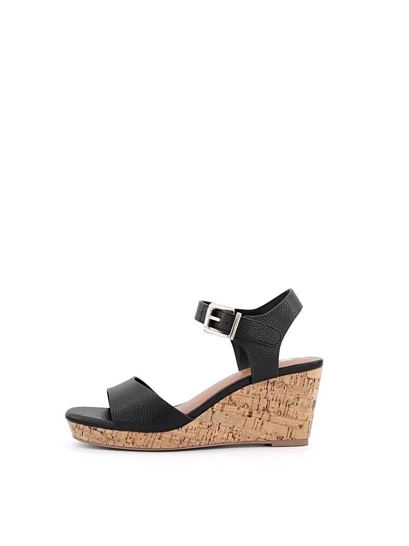 Image thumbnail 7 of 7 of V by Very Midi Wedge Sandals - Black