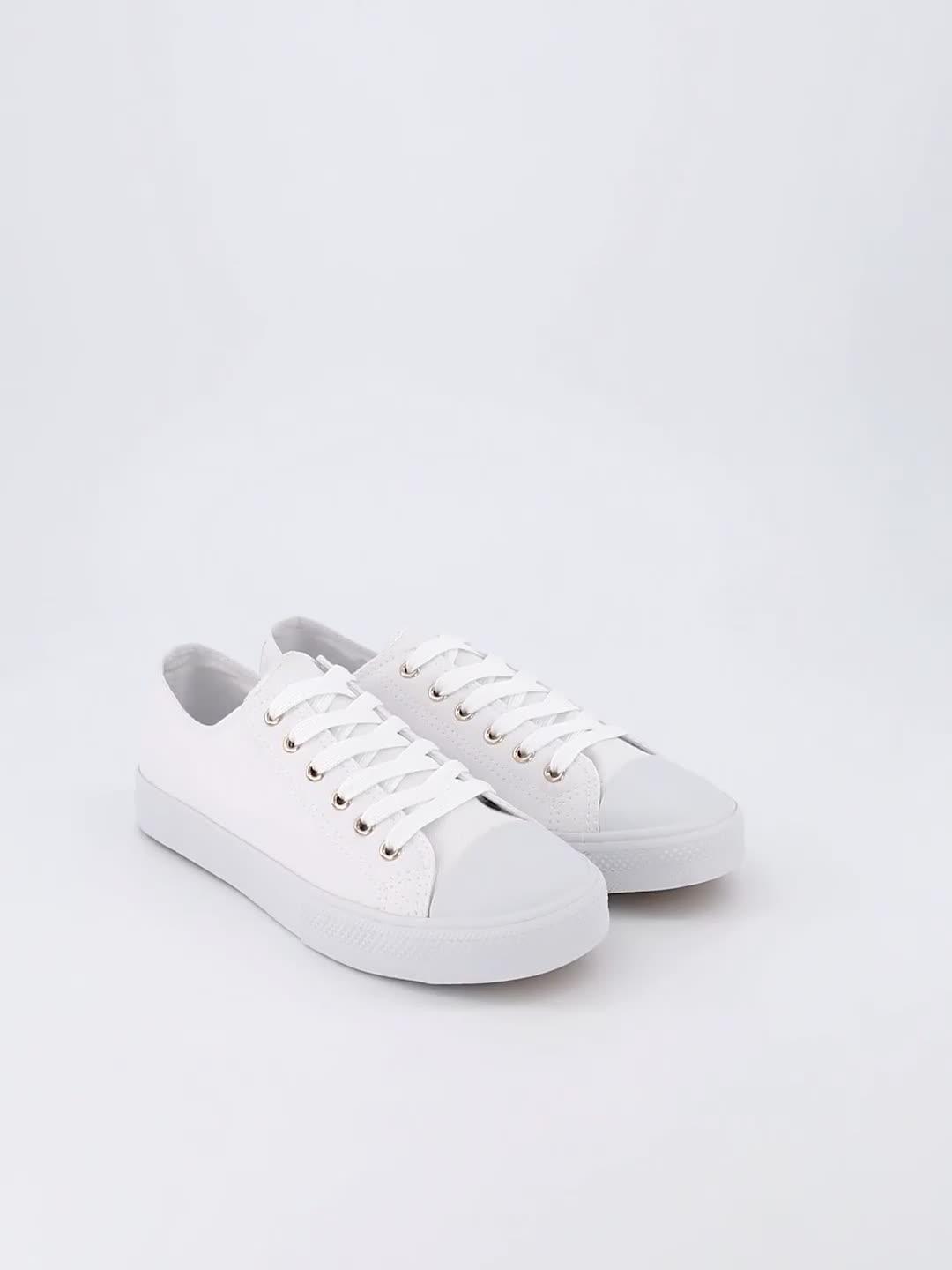 Image thumbnail 7 of 7 of Everyday Extra Wide Fit Canvas Lace Up Trainer - White