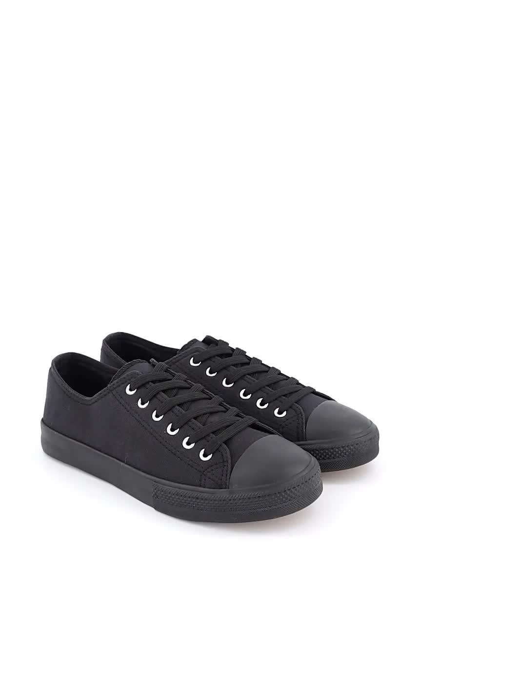 Black Canvas Sneakers Wide Fit Canvas Shoes Black Canvas Slip On