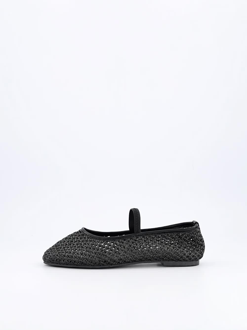 Image thumbnail 6 of 6 of V by Very Wide Fit Mesh Ballerina - Black