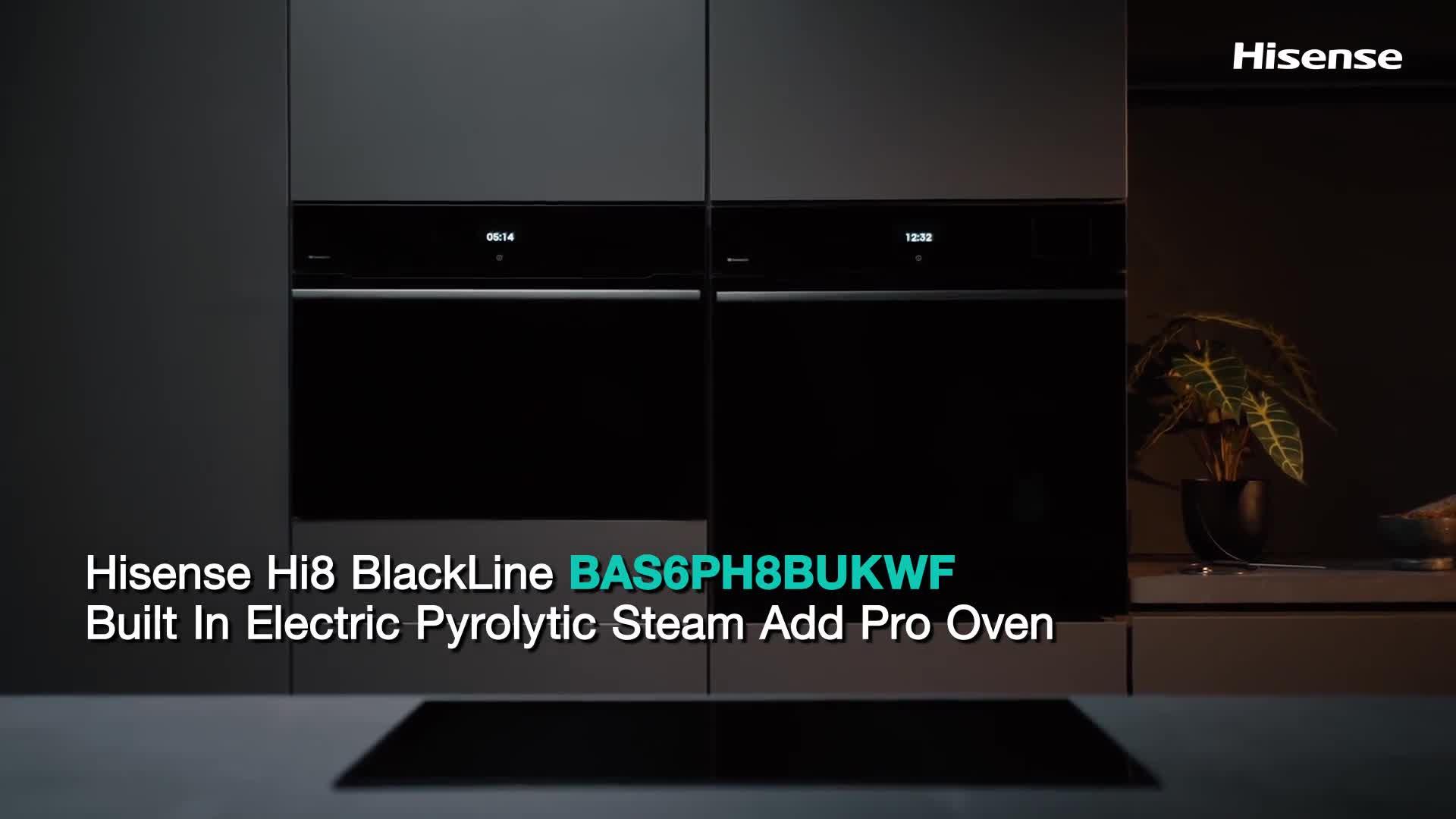 Image thumbnail 8 of 8 of Hisense Hi8 BlackLine BAS6PH8BUKWF 77L Built In Electric Single Pyrolytic Oven - Jet Black
