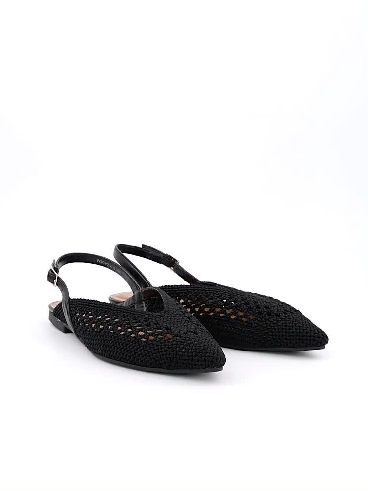 Image thumbnail 6 of 6 of V by Very Crochet Pointed Sling Back Ballerina - Black