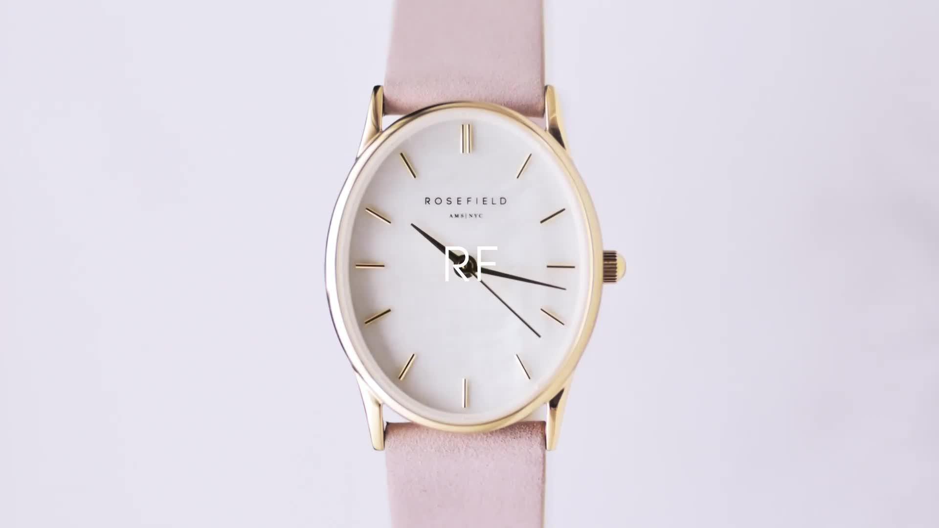 Rosefield Oval Watch with White MOP Dial in a Silver Colour Case