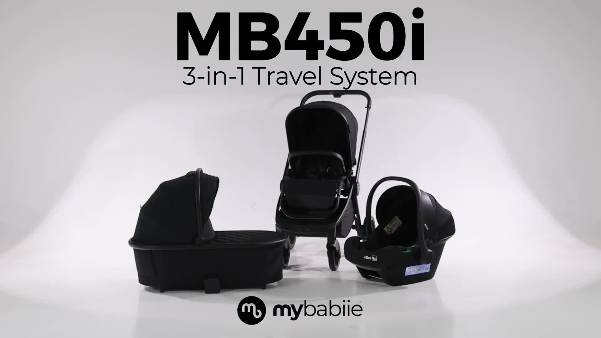 Image thumbnail 8 of 8 of My Babiie MB450 3-in-1 Travel System - Black