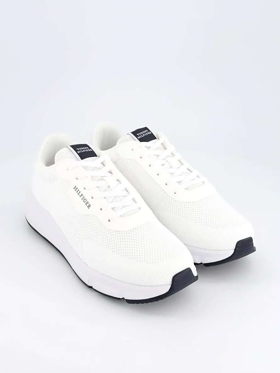 Tommy Hilfiger Lightweight Rwb Knitted Running Shoes White Very