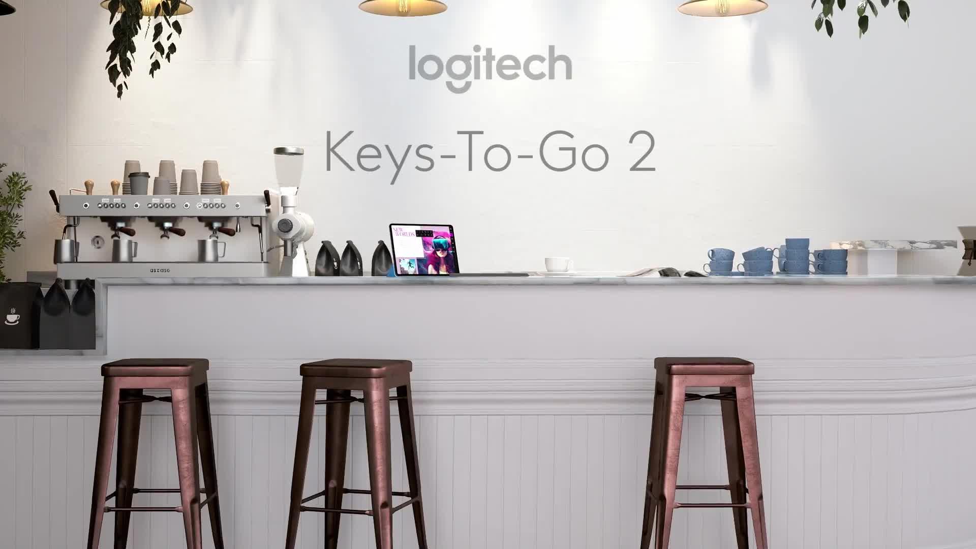 Image thumbnail 8 of 8 of Logitech Keys-To-Go 2 Portable Wireless Ipad Keyboard With Built-In Cover, Slim And Compact Wireless Keyboard For Ipad Graphite