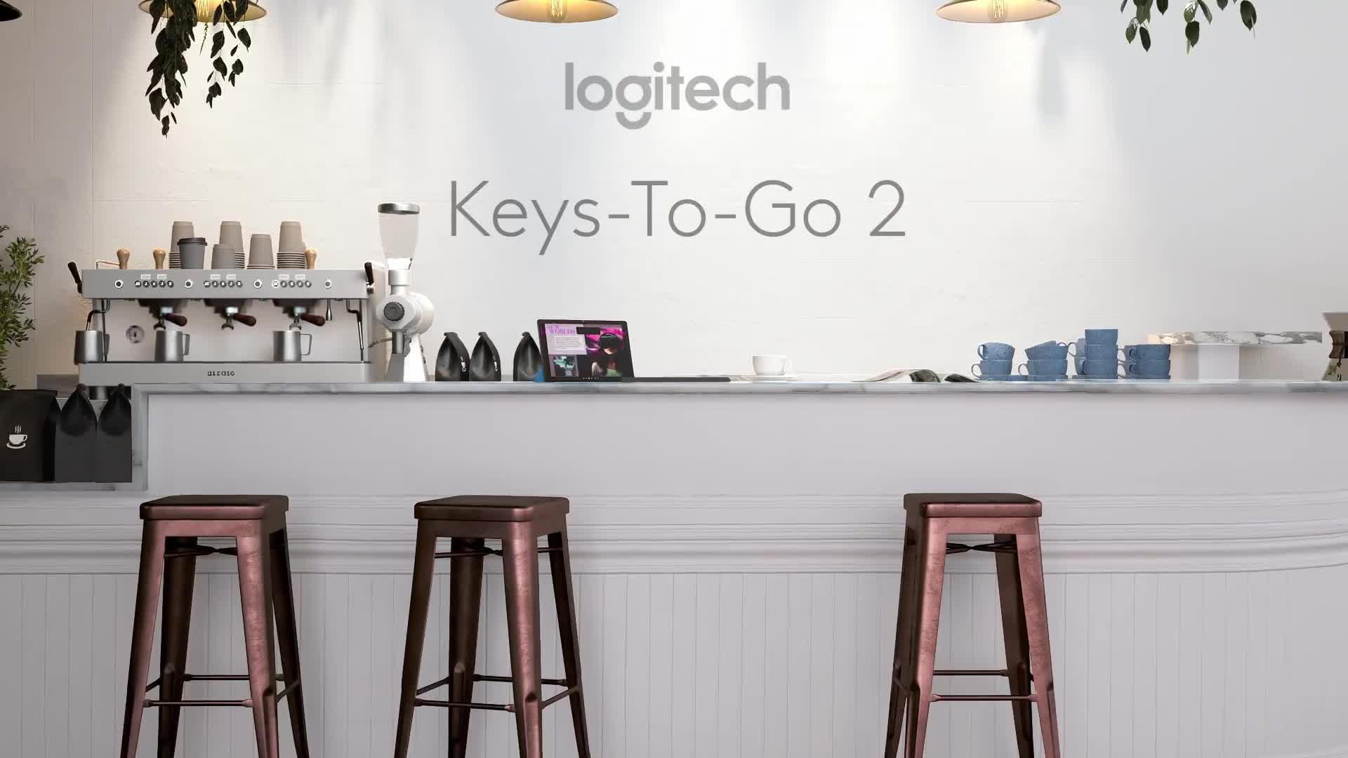 Image thumbnail 8 of 8 of Logitech Keys-To-Go 2 Portable Bluetooth Keyboard For Tablet With Built-In Cover, Slim And Compact Wireless Keyboard For Windows Graphite