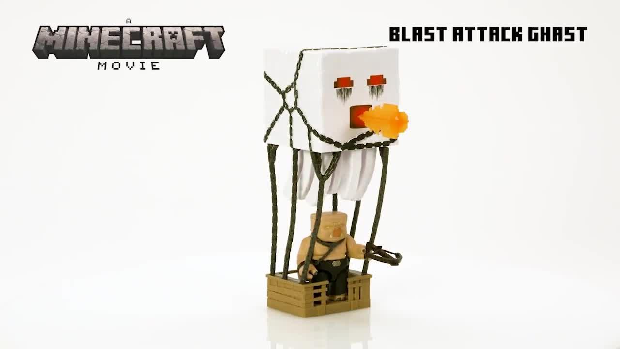 Image thumbnail 8 of 8 of Minecraft Blast Attack Ghast Action Figure Set with Lights, Sounds &amp; More Inspired by the Movie