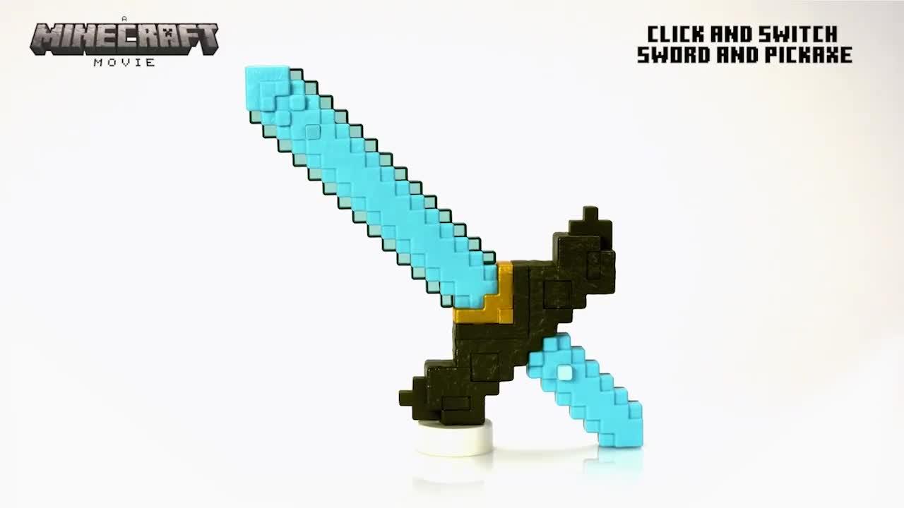 Image thumbnail 8 of 8 of Minecraft Click and Switch Sword and Pickaxe Role-Play 2-in-1 Toy Inspired by the Movie