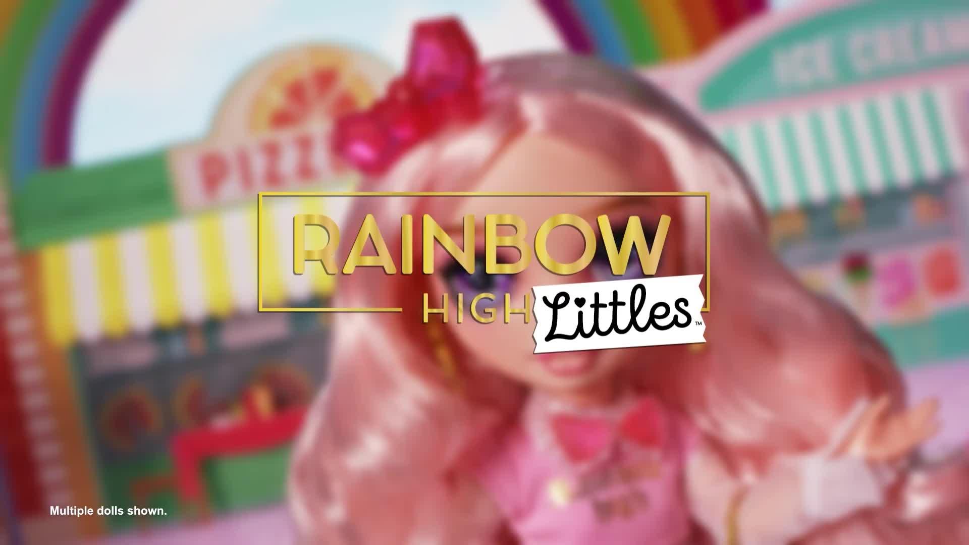 Rainbow High Littles Pool Day Playset + Small Doll (Pink 5.5"), Pool With Rai