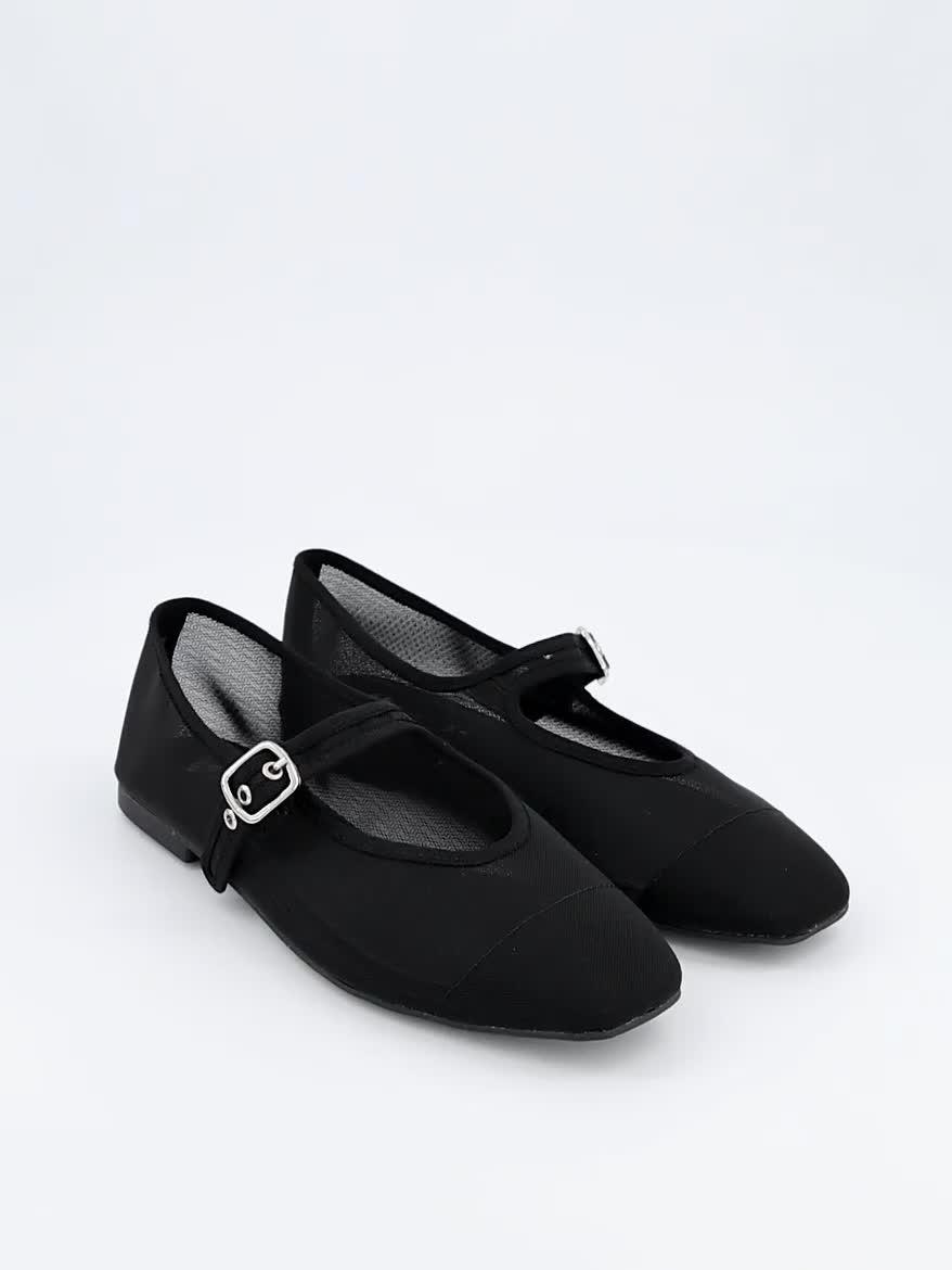 Image thumbnail 8 of 8 of V by Very Mary Jane Mesh Ballet Pump - Black