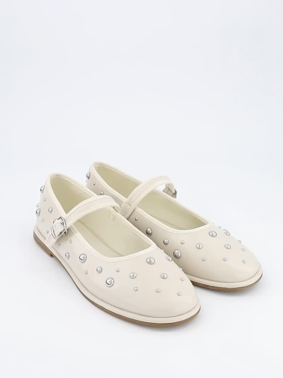 Image thumbnail 8 of 8 of V by Very Mary Jane Ballet Pump With Studs - Cream