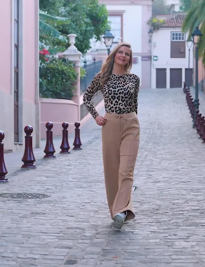 Image thumbnail 6 of 6 of Sosandar Ponte Drawstring Wide Leg - Camel