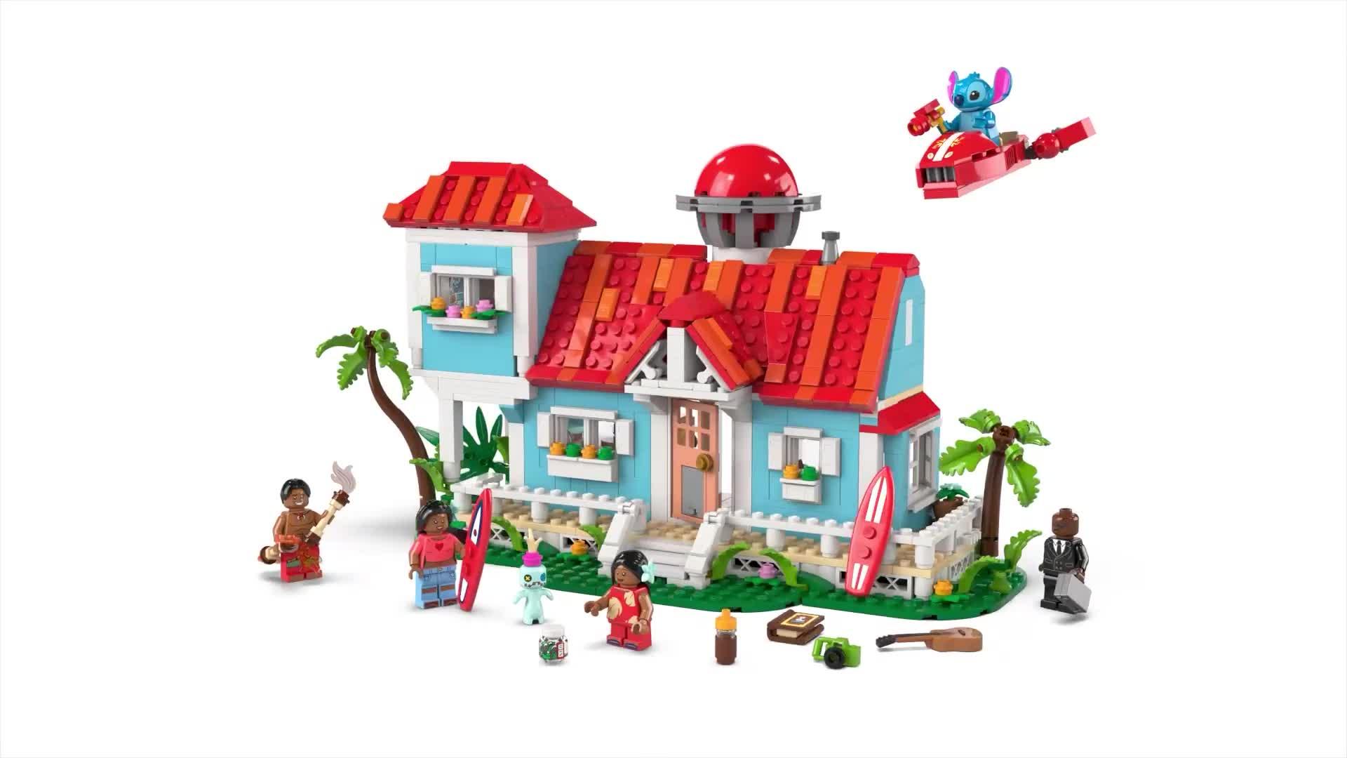 Image thumbnail 8 of 8 of LEGO Disney Lilo and Stitch Beach House Building Kit Playset 43268