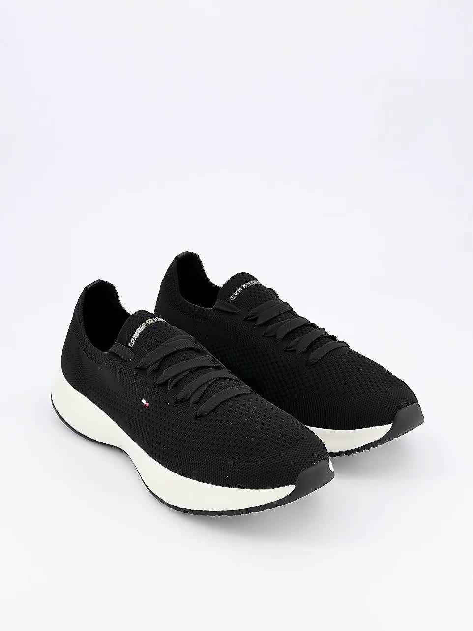 Image thumbnail 7 of 7 of Tommy Hilfiger Knit Runner Trainer - Black