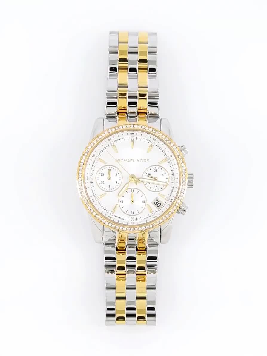 Image thumbnail 7 of 7 of Michael Kors Womens Mini Bryant Chronograph, Two-Tone Stainless Steel Watch