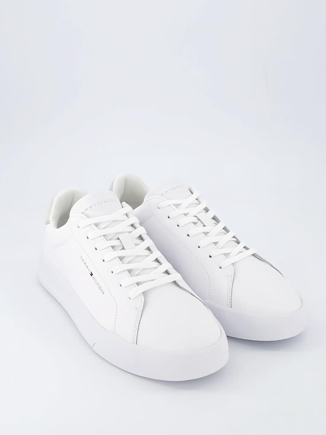Image thumbnail 7 of 7 of Tommy Hilfiger Essential Leather Court Trainers - White/Grey