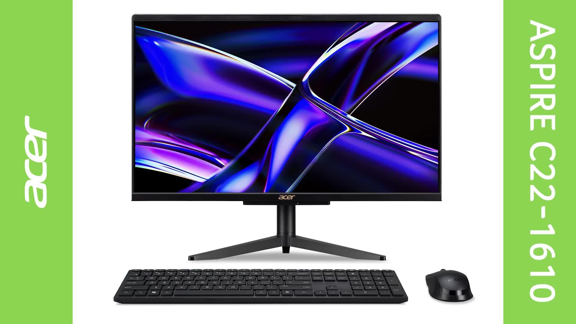 Image thumbnail 8 of 8 of Acer Aspire C22-1610 All-In-One Desktop - 21.5in FHD - Intel N100 - 8GB RAM - 256GB SSD - Black