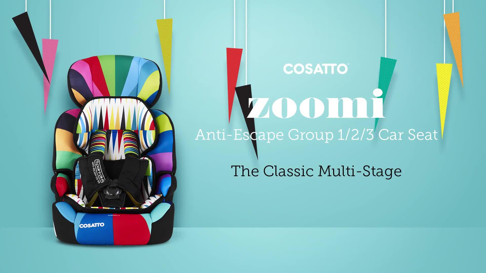 Image thumbnail 7 of 7 of Cosatto Zoomi Group 123 Car Seat (9-36kg) - Charcoal Lighthearted