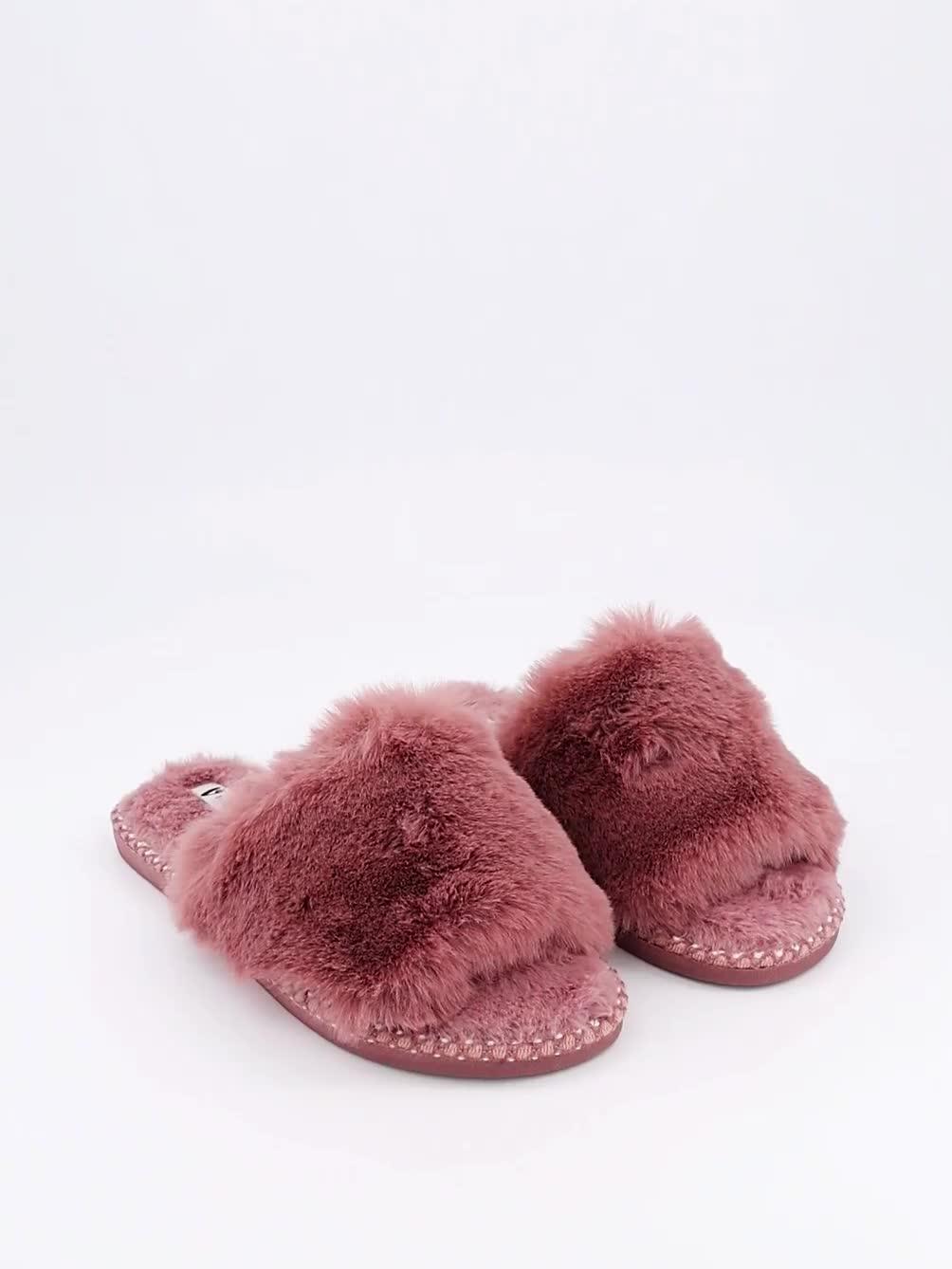 Image thumbnail 7 of 7 of V by Very Faux Fur Slider Slippers - Pink