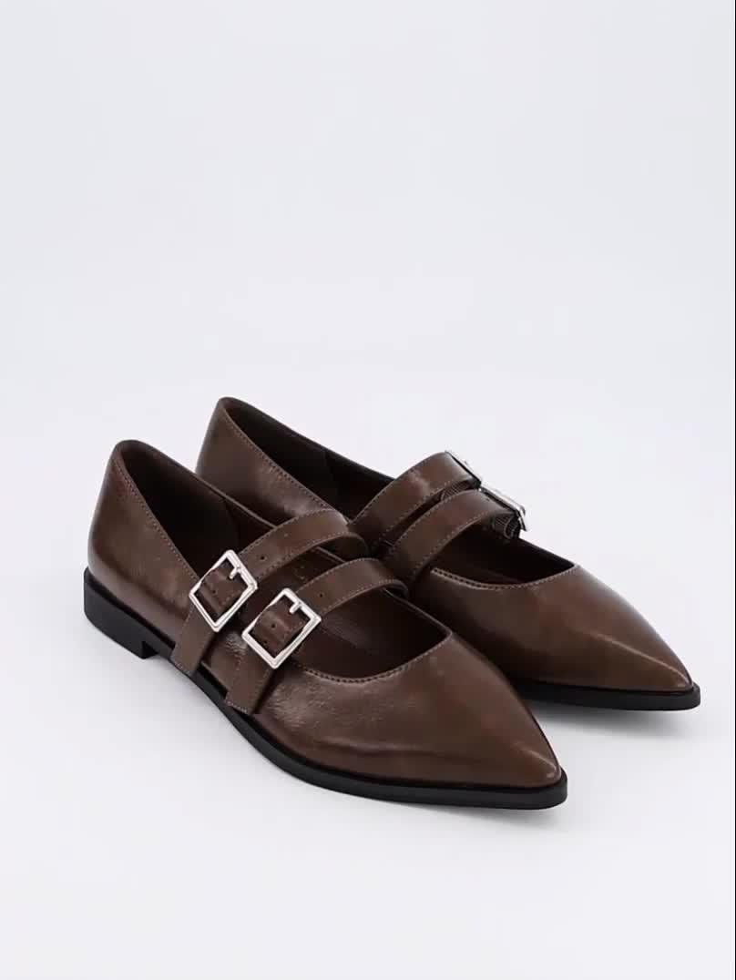 Image thumbnail 7 of 7 of V by Very Pointed Double Strap Ballet Pump - Olive