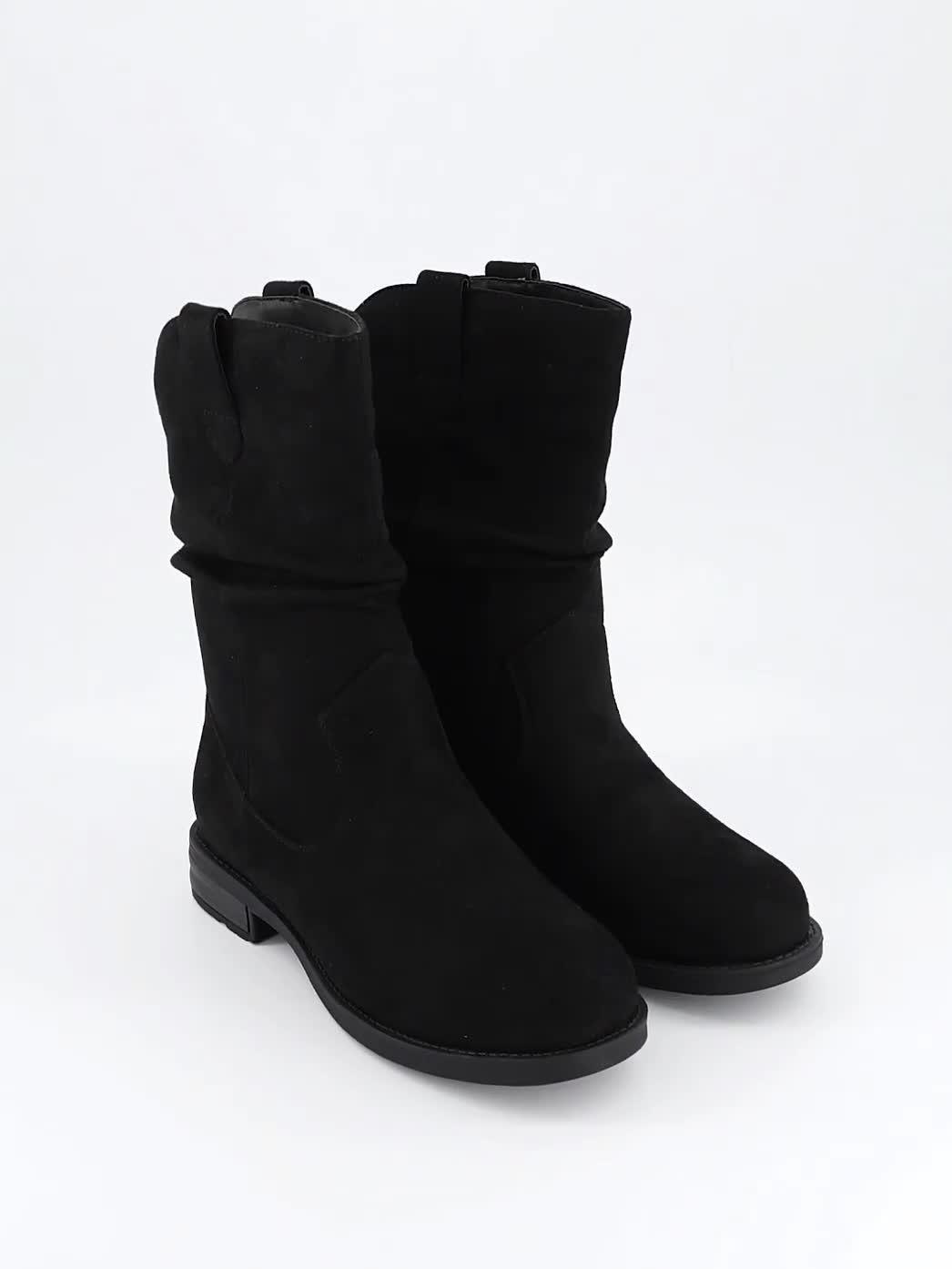 Image thumbnail 6 of 6 of The Very Collection Wide Fit Flat Slouch Calf Boot - Black