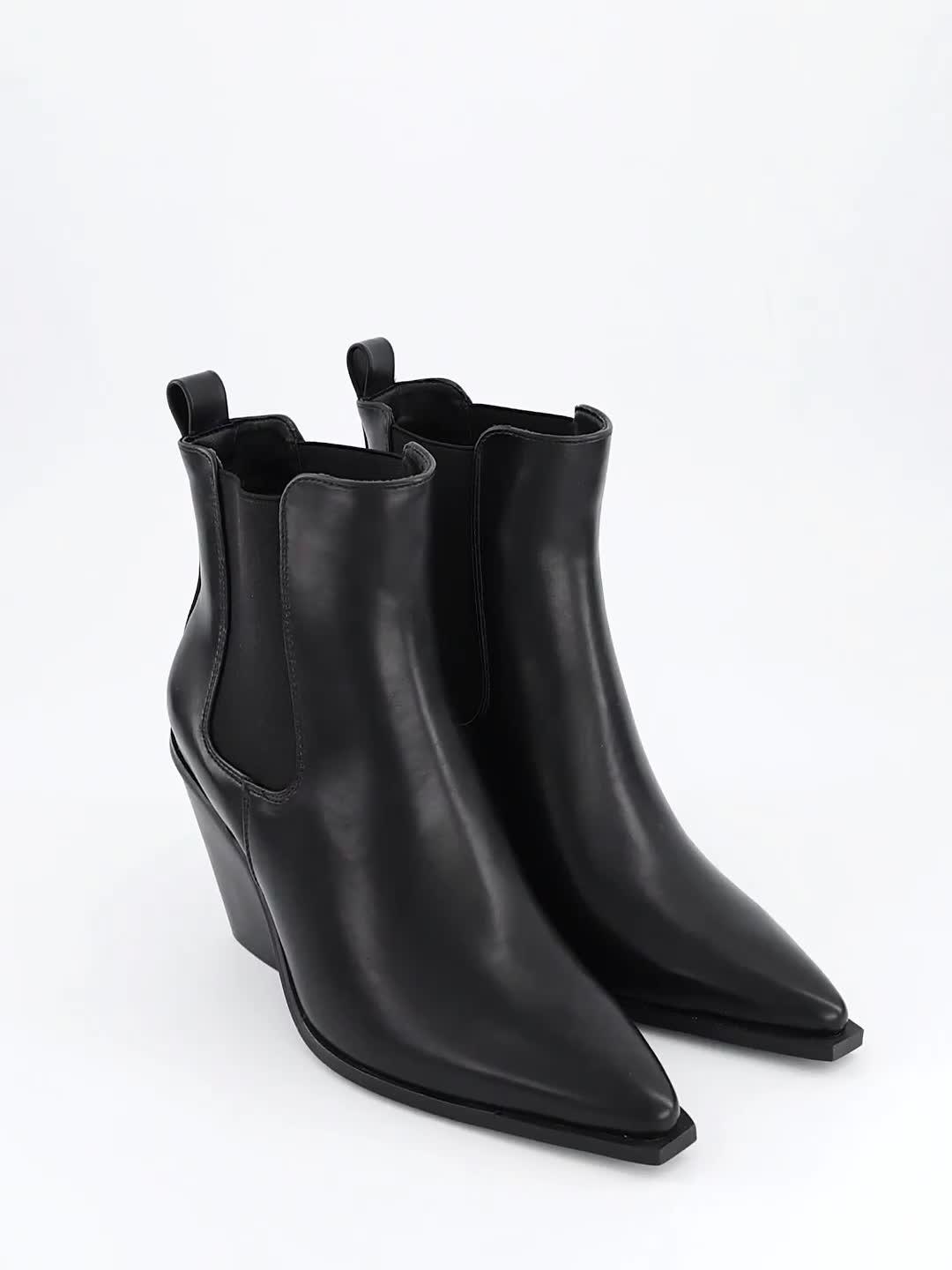 Image thumbnail 6 of 6 of The Very Collection Wide Fit Western Boot With Elastic Gusset - Black