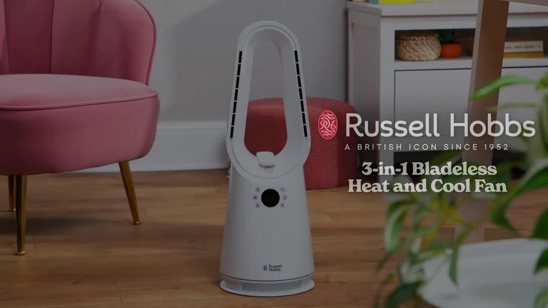 Image thumbnail 8 of 8 of Russell Hobbs RHCBLDL3IN1, Bladeless Heat and Cool Fan in White