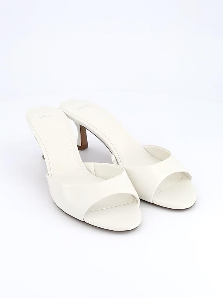 Image thumbnail 7 of 7 of Mango Kitten Heel Sandals With Strap - Cream