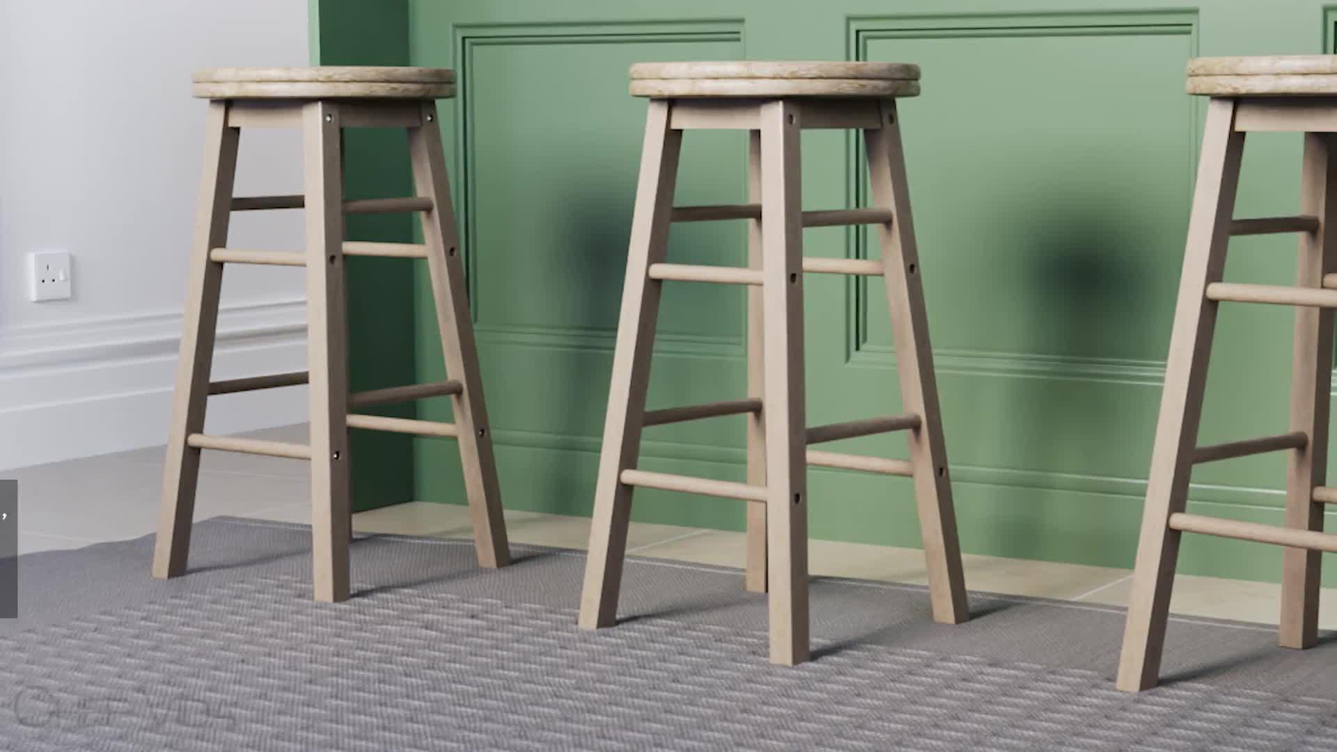 Image thumbnail 8 of 8 of Vida Designs Chef Vida Wooden Revolving Bar Stool