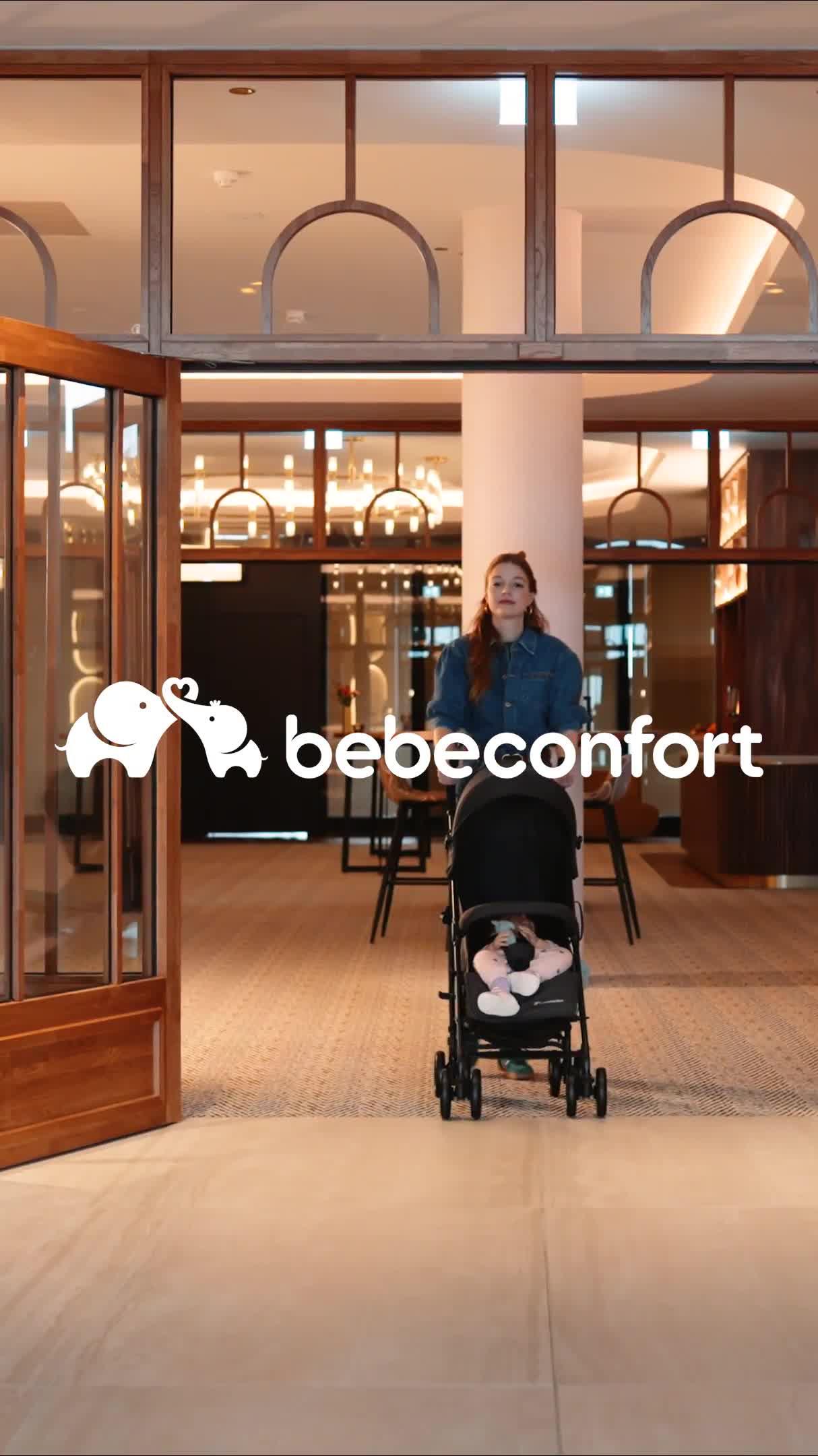 Bebeconfort Dusk, kinderwagen voor baby's, 0-4 jaar (0-22 kg), reiskinderwagen vanaf de geboorte, compact en licht (5,6 kg), zachte en gevoerde stoffen, compact opvouwbaar, mand, mineraal grafiet