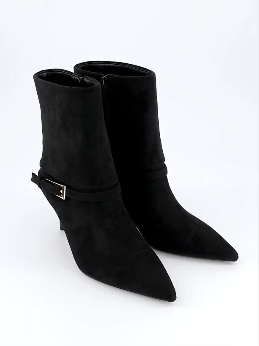 Image thumbnail 7 of 7 of The Very Collection Ankle Boot With Turn Detail Pointed Ankle Boot - Black