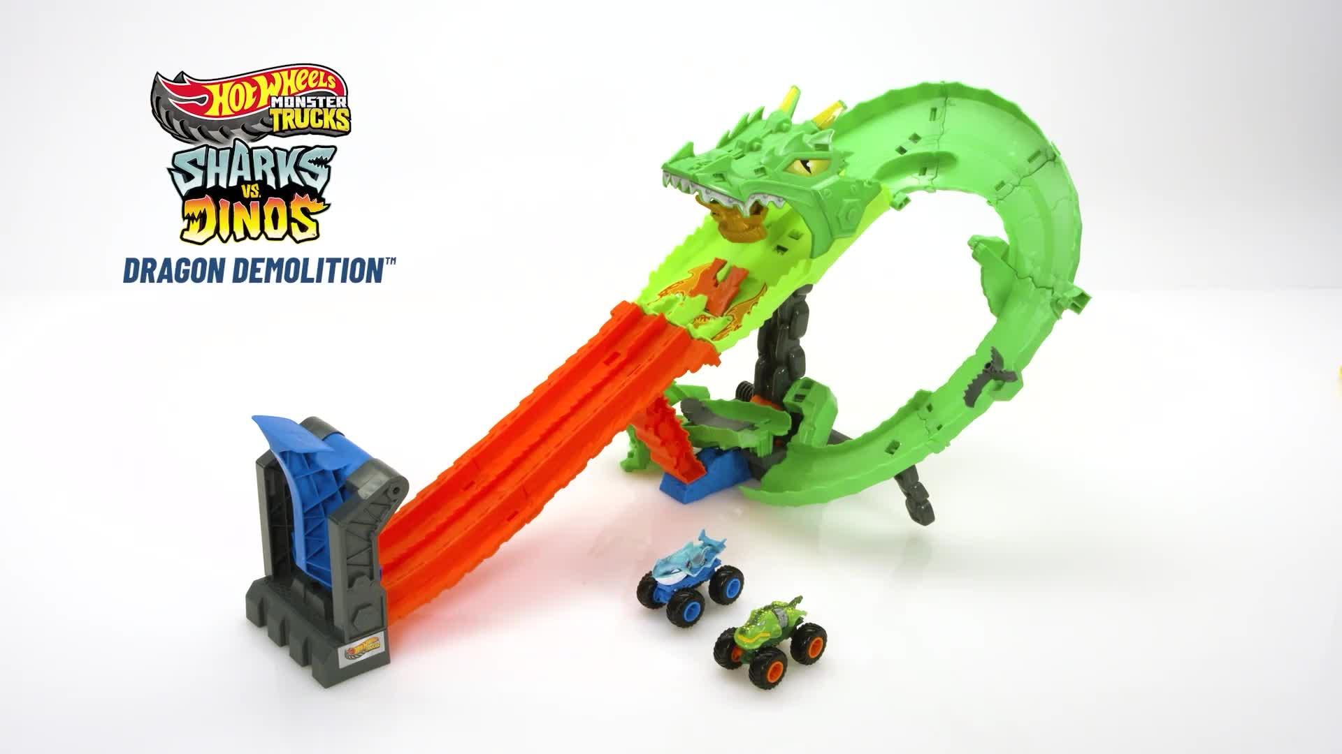 Image thumbnail 8 of 8 of Hot Wheels Monster Trucks Sharks vs. Dinos Dragon Destruction