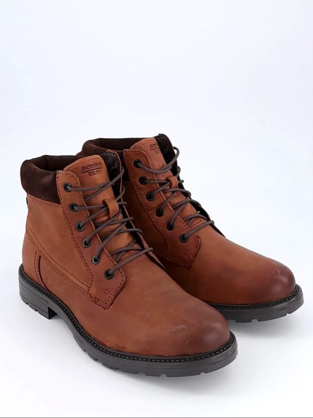 Image thumbnail 7 of 7 of Jack & Jones Cranfiled Lace Leather Boots - Brown