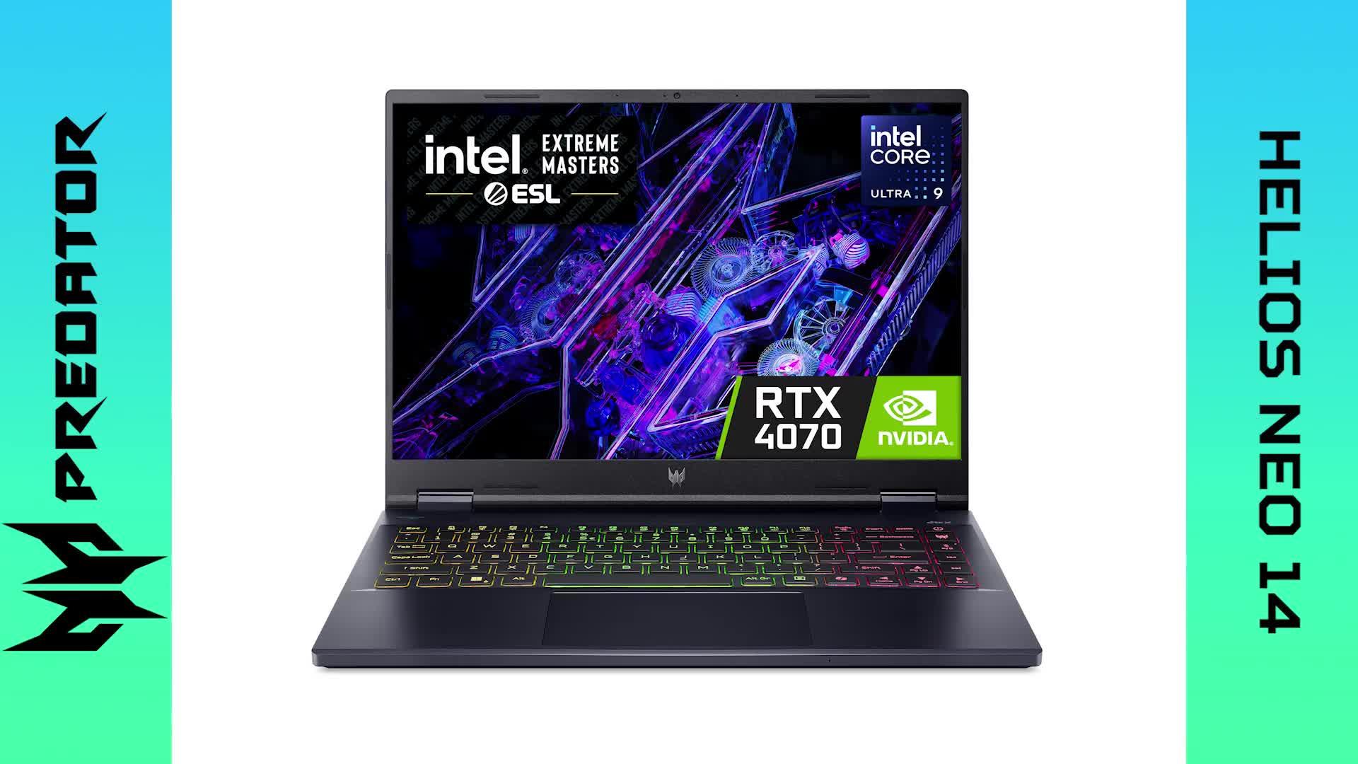 Image thumbnail 8 of 8 of Acer Helios Gaming Laptop - GeForce RTX 4070 - Intel Core Ultra 7 - 32GB RAM - 1TB SSD - 14.5in 120Hz