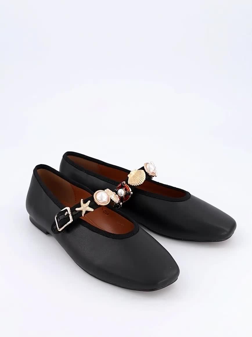 Image thumbnail 7 of 7 of The Very Collection Beaded Ballet Flat Shoe - Black