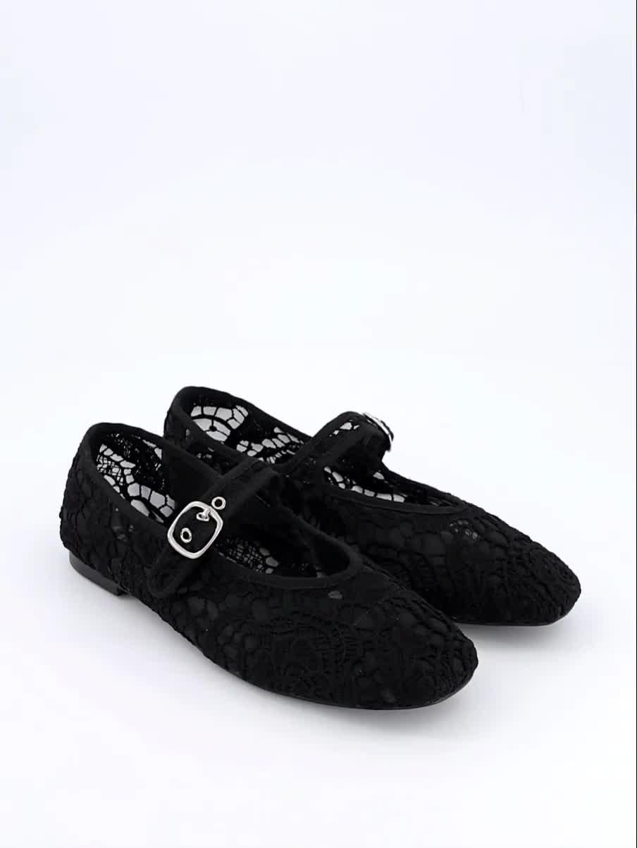 Image thumbnail 7 of 7 of The Very Collection Lace Ballet Flat Shoe - Black