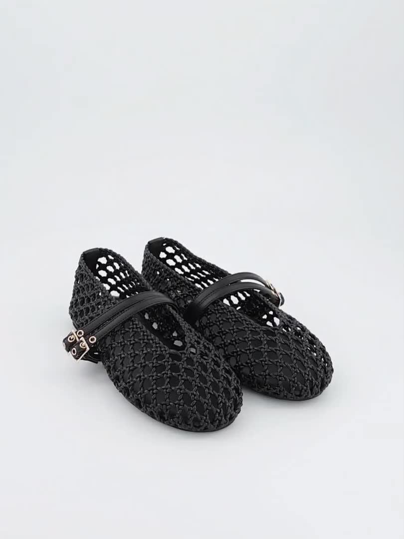 Image thumbnail 7 of 7 of The Very Collection Extra Wide Woven Ballet Flat Shoe - Black