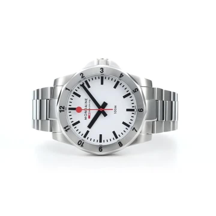 Image thumbnail 8 of 8 of Mondaine Mens Numeri 42mm&nbsp;Bracelet Watch - Silver