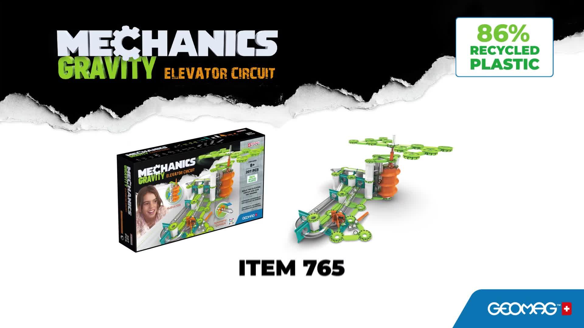 Image thumbnail 8 of 8 of Geomag Mechanics Gravity Elevator Circuit 207 pcs