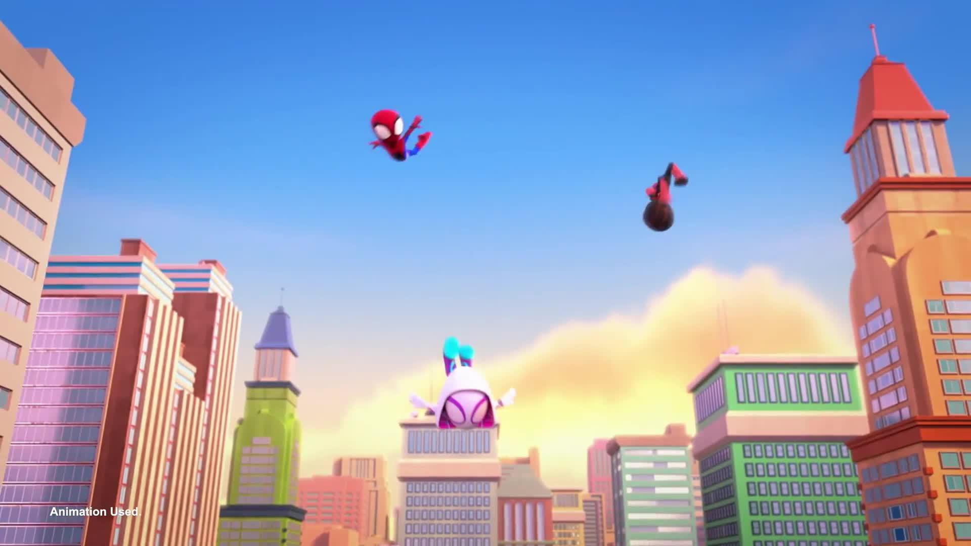 Image thumbnail 8 of 8 of Spidey and His Amazing Friends MARVEL Spidey and His Amazing Friends Construction Zone Chaos Track Set - 2-Foot High Dual Race Track with Zip Line, Play Zones, and Exclusive Vehicles