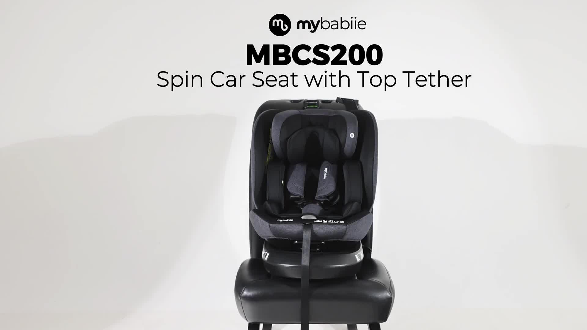 Image thumbnail 8 of 8 of My Babiie MBCS200 Spin R129 Car Seat with Top Tether - Pink Leopard