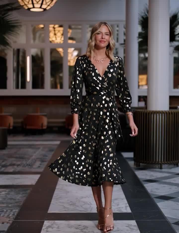green emerald velvet dress Brown leopard print smock waist silky dress main image 0