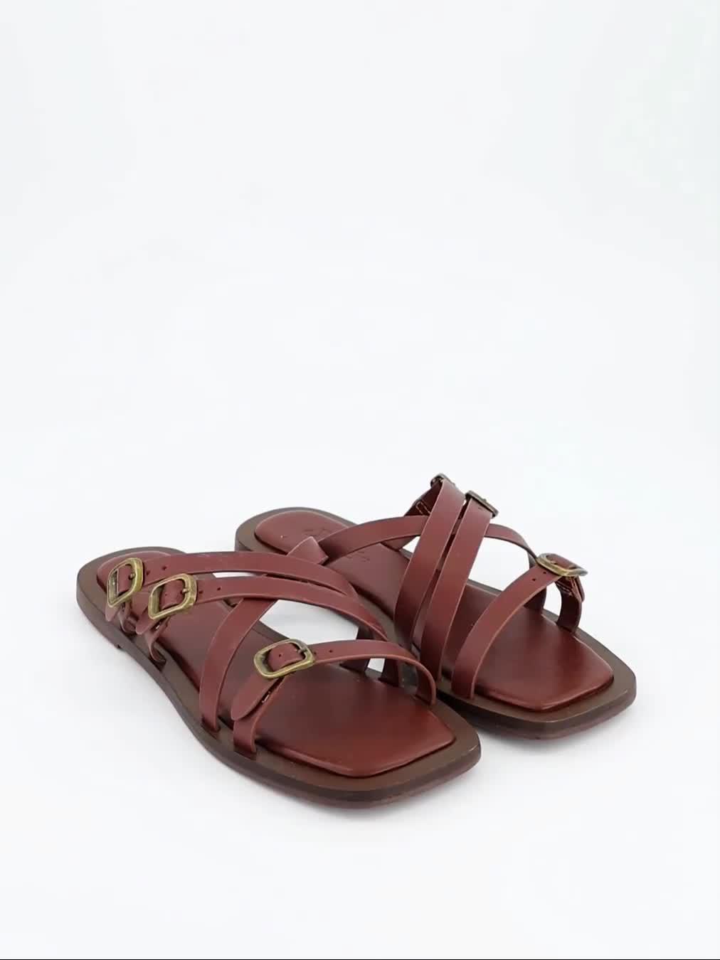 Image thumbnail 7 of 7 of The Very Collection Wide Fit Leather Strappy Sandal - Tan