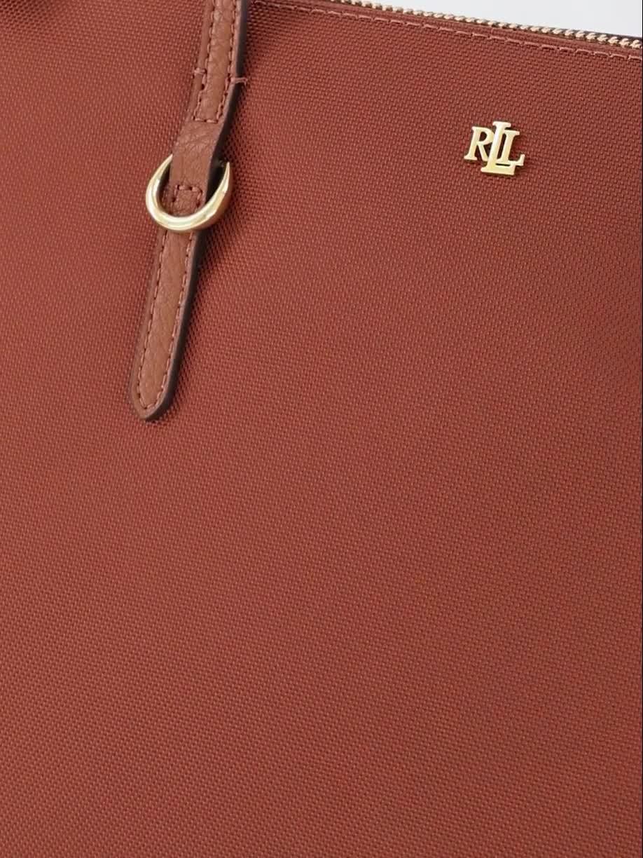 Image thumbnail 5 of 5 of Lauren by Ralph Lauren Keaton Medium Nylon Tote Bag - Brown
